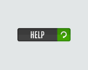 Help web button, modern flat design