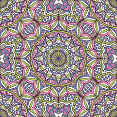 Ethnic floral seamless pattern