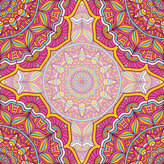 Ethnic floral seamless pattern