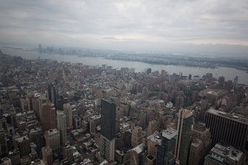 paesaggi dall'alto della città di new york con grattacieli