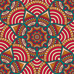 Ethnic floral seamless pattern