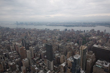 paesaggi dall'alto della città di new york con grattacieli