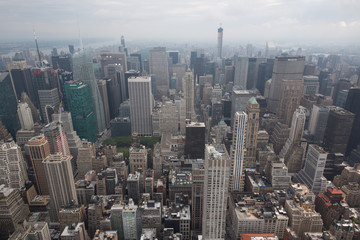 Plakat paesaggi dall'alto della città di new york con grattacieli