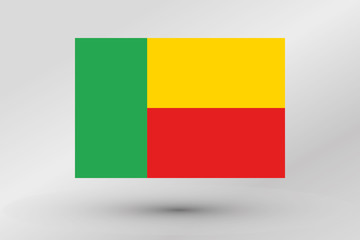 3D Isometric Flag Illustration of the country of  Benin