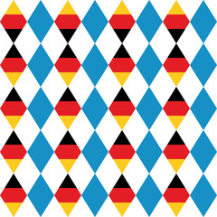 Oktoberfest seamless pattern of blue rhombus. German flag in for