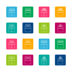 Set of gift boxes icons