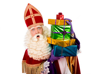 Sinterklaas showing  gifts