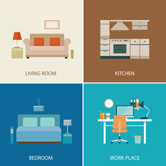 set of interior design room