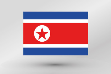 Flag Illustration of the country of  North Korea