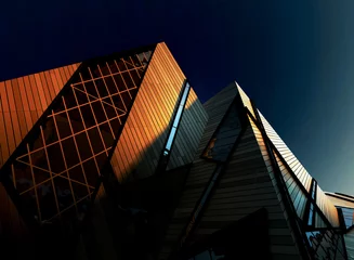 Stof per meter Modern Corporate Buildings in Downtown with Sun Light © igor_shmel