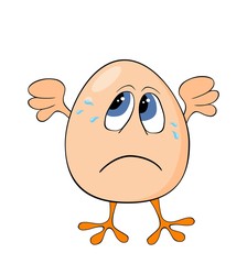 Happy Egg Cartoon Character - isolated