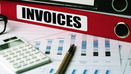 invoices concept on document folder