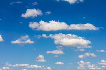 Fluffy clouds floating sky