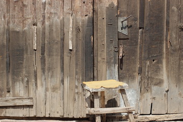 Door.Old wood door in an alley. 