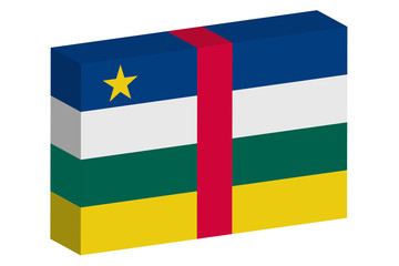 3D Isometric Flag Illustration of the country of  Central Africa