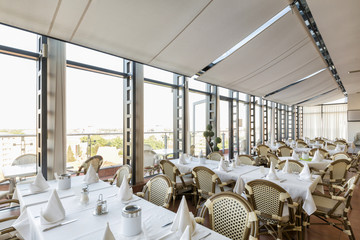 Interior of a hotel restaurant 