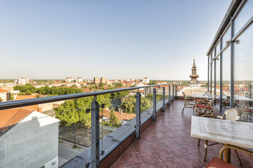 Restaurant terrace with a view