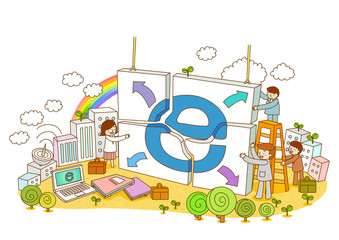 Naklejka premium Illustration of business