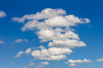 Fluffy clouds floating sky