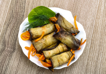 Eggplant rolls with carrot