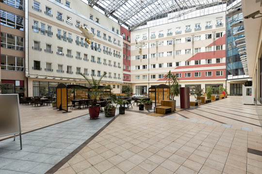 Interior of a hotel atrium 