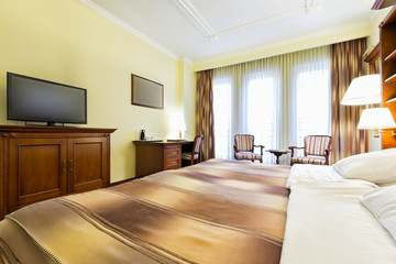 Interior of a hotel bedroom