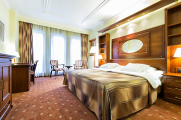 Interior of a hotel bedroom
