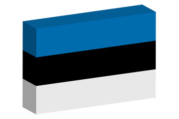 3D Isometric Flag Illustration of the country of  lags_3D-2_Esto