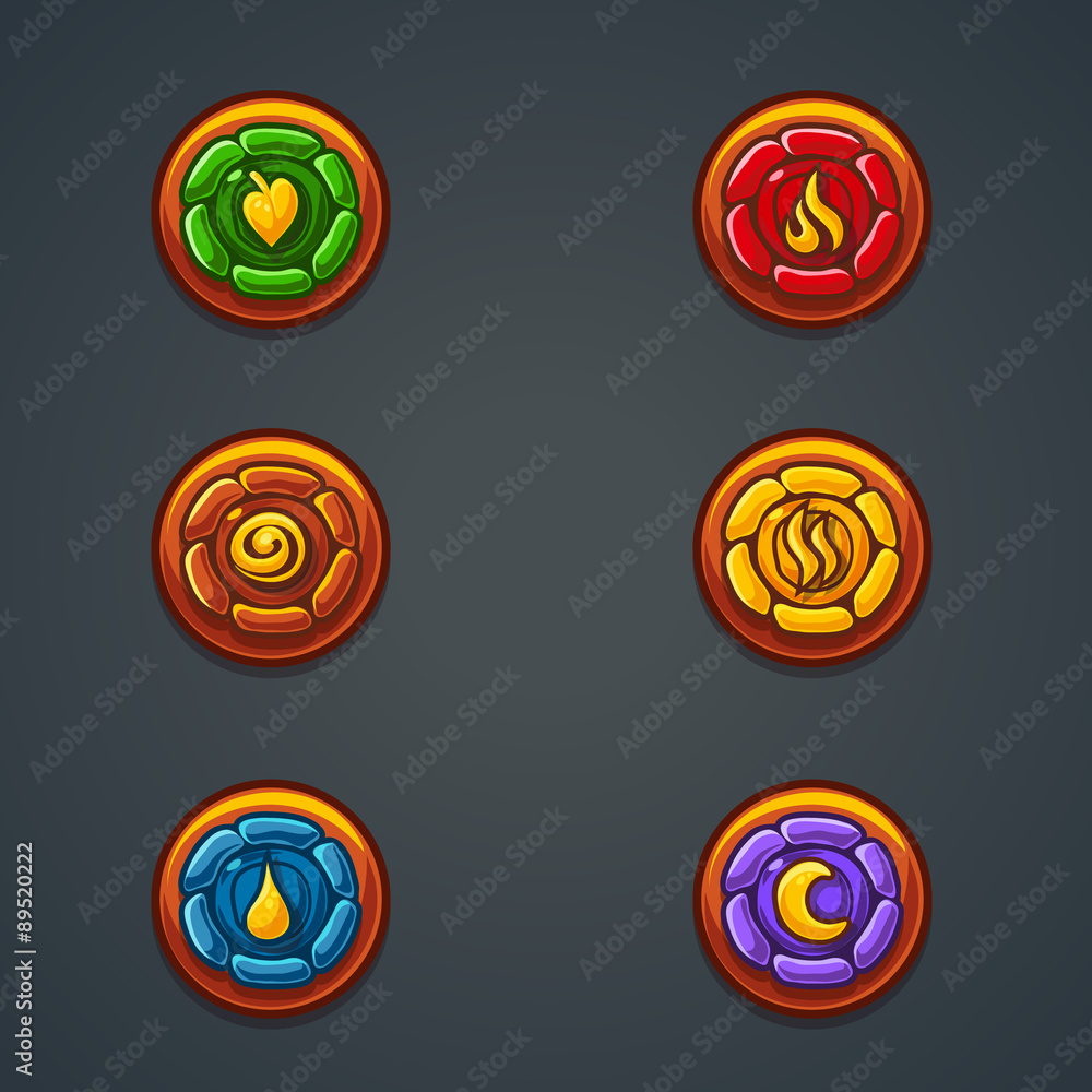 Poster set of representing different elements
