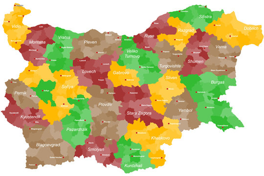 A large and detailed map of Bulgaria with all provinces, regions and main cities.