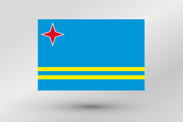 3D Isometric Flag Illustration of the country of  Aruba
