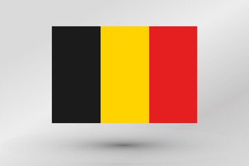 3D Isometric Flag Illustration of the country of  Belgium