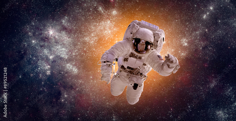 Poster astronaut in outer space