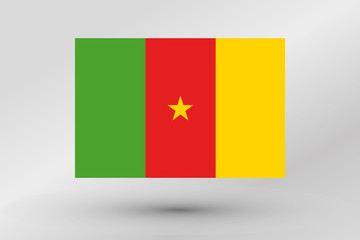 3D Isometric Flag Illustration of the country of  Cameroon