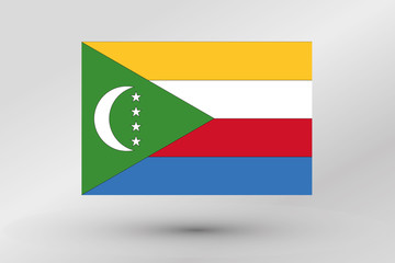 3D Isometric Flag Illustration of the country of  Comoros