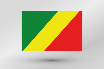 3D Isometric Flag Illustration of the country of  Congo