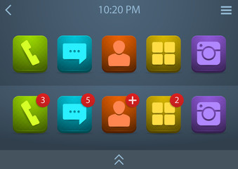 Vector set of icons for mobile phone ui