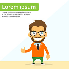 Cartoon Man Hand Shake Welcome Gesture Smile Person Character