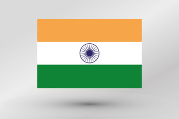 Flag Illustration of the country of  India