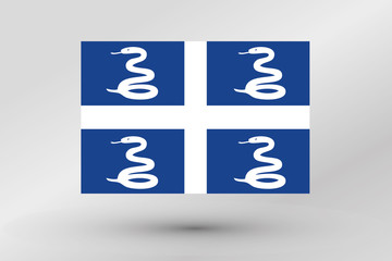 Flag Illustration of the country of  Martinique
