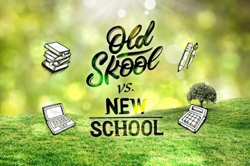 Composite image of school doodles