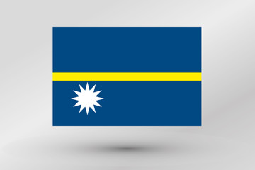 Flag Illustration of the country of  Nauru