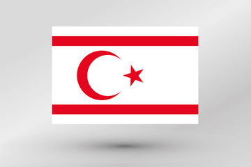 Flag Illustration of the country of  Northern Cyprus
