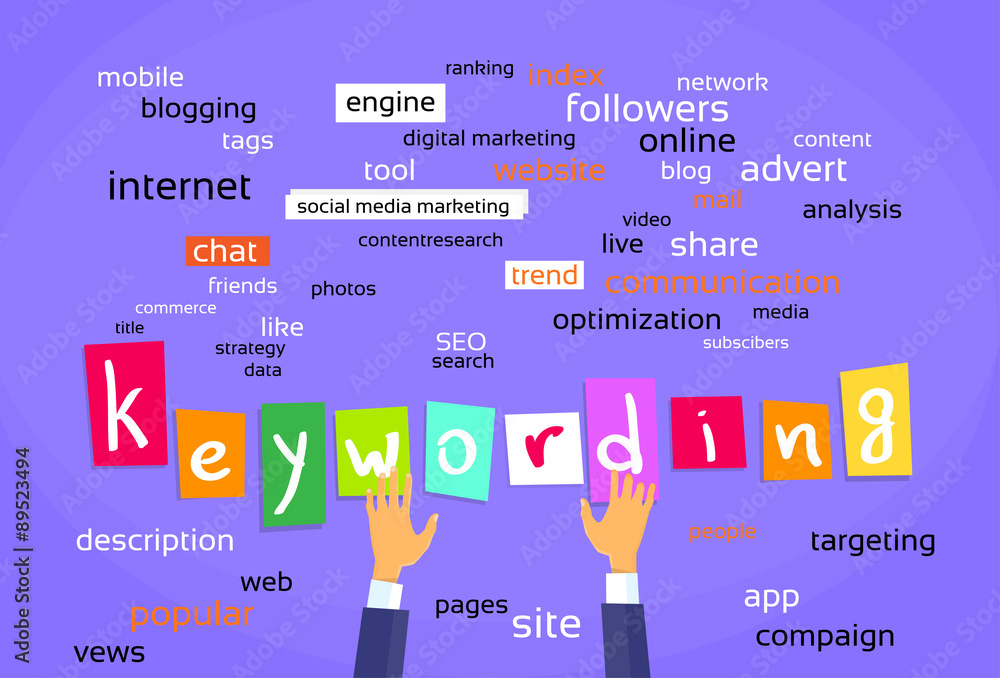 Poster keywording optimization concept web development
