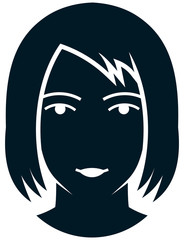 Vector woman with long hair illustration