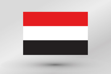 Flag Illustration of the country of  Yemen