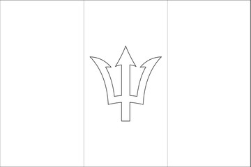 Skeleton  Flag Illustration of the country of  Barbados
