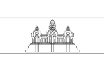 Obraz premium Skeleton Flag Illustration of the country of Cambodia