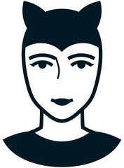 Vector woman in cat costume illustration isolated