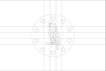 Skeleton  Flag Illustration of the country of  Dominica